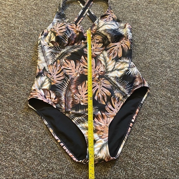 Hurley Women’s One Piece Swim Suit Size L Hurley Scattered‎ Palms NWOT - Picture 6 of 11